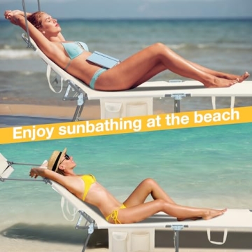 Menkxi Beach Lounge Chair Set with 360° Canopy Sunshade
