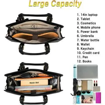 Chic 14 Inch Laptop Bag Set with USB Port - Black