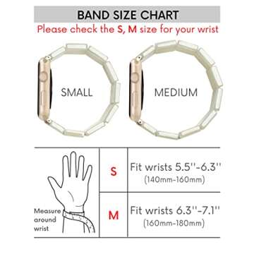 Heesch Upgraded Stretchy Resin Watch Band Compatible with Apple Watch for Women, Men, Tortoise Shell...