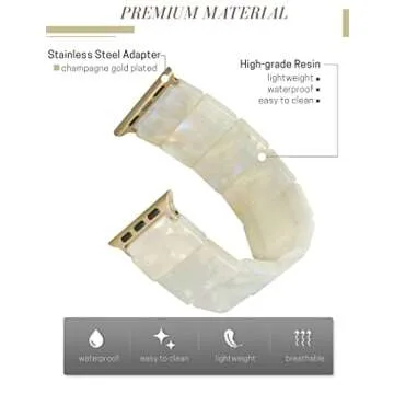 Heesch Upgraded Stretchy Resin Watch Band Compatible with Apple Watch for Women, Men, Tortoise Shell Fashion Watch Strap Bracelet Wristband Jewelry for iwatch Series Ultra/SE/8/7/6/5/4/3/2/1,
