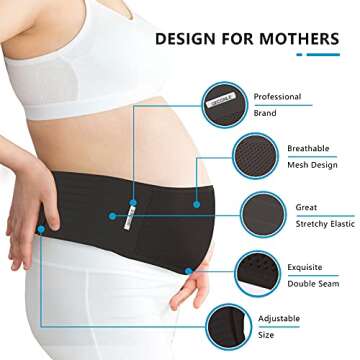 GECONLE Maternity Belt Belly Band Pregnancy Support Belt Soft & Breathable Abdominal Support Belt Relieve Back, Hip Pain, Pelvic, SPD & PGP