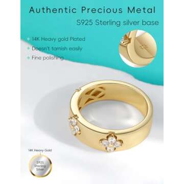 TIMELESSTAR Clover Moissanite Rings for Women