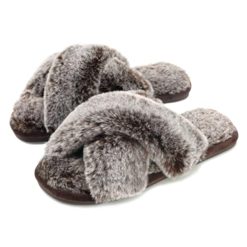 Comfortable & Style-Driven Cozyfurry Women’s Cross Band Slippers for Home