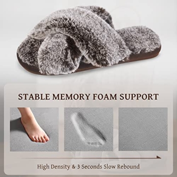 Cozyfurry Women’s Stylish Cross Band Slippers