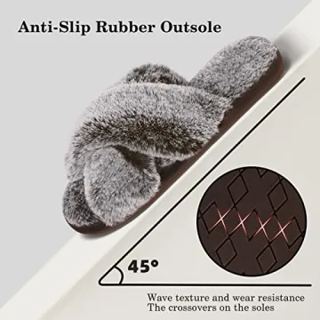 Cozyfurry Women’s Stylish Cross Band Slippers
