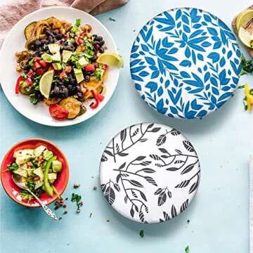 10 Pieces Reusable Bowl Covers Woven Elastic Food Storage Covers Fabric Reusable Elastic Cloth for Kitchen Bowls Storage Container, 4 to 12 Inch