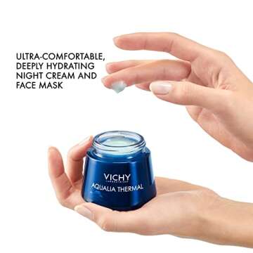 Vichy Aqualia Thermal Spa Face Night Cream and Overnight Mask with Hyaluronic Acid, Moisturizer for ...