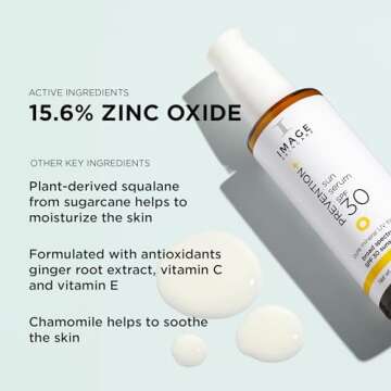 IMAGE Skincare, PREVENTION+ Sun Serum SPF 30 Mineral Sunscreen for Face, Non Comedogenic, Wear Under Makeup, Perfect Travel Size, 1.0 oz