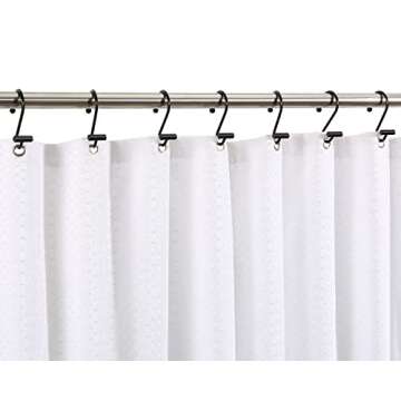 Black Shower Curtain Hooks, Rust Proof Shower Curtain Rings for Bathroom, CHICTIE Modern Metal Decorative Shower Hooks Hangers for Shower Curtain Rod, Square T Bar Shape Set of 12