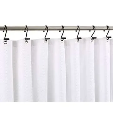 Black Shower Curtain Hooks, Rust Proof Shower Curtain Rings for Bathroom, CHICTIE Modern Metal Decorative Shower Hooks Hangers for Shower Curtain Rod, Square T Bar Shape Set of 12