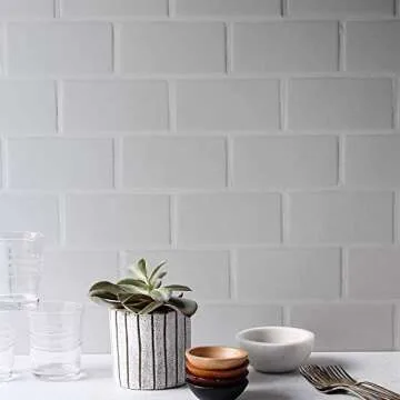 Bessie Bakes White Subway Tile Photography Backdrop 2x3 ft