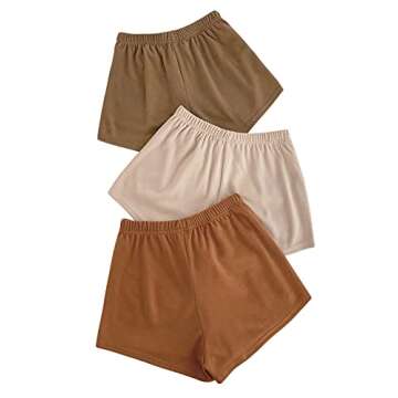 MakeMeChic Women's Knot Front Lounge Track Shorts Pack