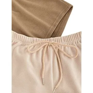 MakeMeChic Women's Knot Front Lounge Track Shorts Pack