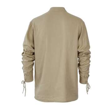 CARUHIF Men's Linen Renaissance Shirt for Events and Costumes