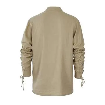 CARUHIF Men's Linen Renaissance Shirt for Events and Costumes