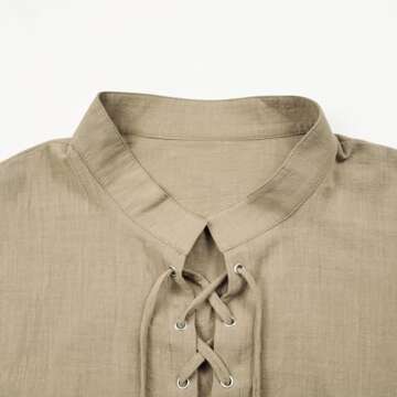 CARUHIF Men's Linen Renaissance Shirt for Events and Costumes