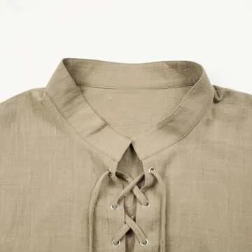 CARUHIF Men's Linen Renaissance Shirt for Events and Costumes