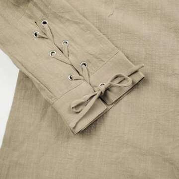 CARUHIF Men's Linen Renaissance Shirt for Events and Costumes