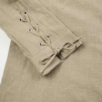 CARUHIF Men's Linen Renaissance Shirt for Events and Costumes