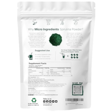 Organic Spirulina Powder for Nutritional Boost 16 Ounces