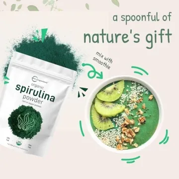 Organic Spirulina Powder for Nutritional Boost 16 Ounces
