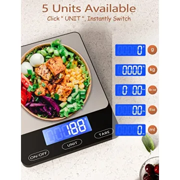 33lb Digital Food Scale - Stainless Steel & Rechargeable