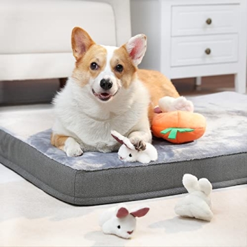 Amazon Basics 5 Pack Squeaky Plush Dog Toy Set