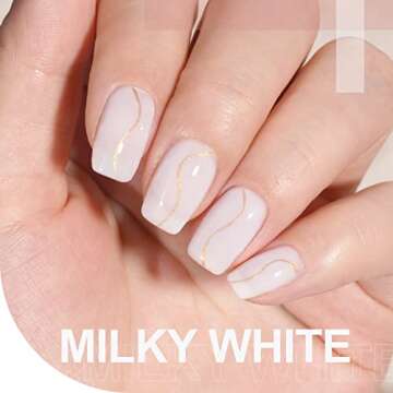 GAOY Milky White Gel Nail Polish, 16ml Nude Color 1482 Soak Off UV Light Cure Gel Polish for Nail Art DIY Manicure at Home