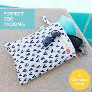 Bumkins Waterproof Wet Dry Bag for Baby, Travel, Swim Suit, Cloth Diapers, Pump Parts, Pool, Gym Clo...