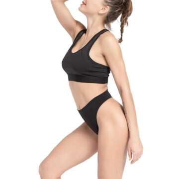 GRANKEE Women's Breathable Seamless Thong Panties No Show Underwear 6 Pack(BLACK 6 pack S)