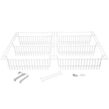 Miles Kimball Over The Door Kitchen Storage Organizer, White Vinyl-Coated Metal Wire - Measures 18 3/4" Wide x 52" High