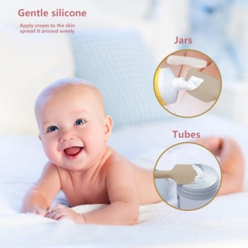 3-Pack Baby Diaper Cream Spatula - Baby Diaper Rash Cream Applicator for Butt Paste Diaper Cream - Diaper Cream Brush for Newborn Baby Essentials (grey, pink, white)