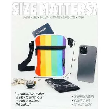 Fydelity Small Crossbody Bags for Women & Men – 80s/90s Small Bum Bag – Stylish Travel & Festival Belt Bag – Ideal Fanny Pack for Daily Fashion – Perfect for Travel & Everyday Wear (88354)