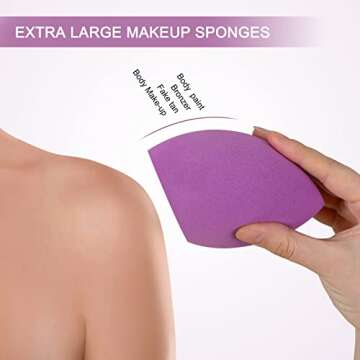 EXTRA LARGE 11CM Make Up Beauty Sponges Blender BIG for Face & BODY (1x Small 1x Large) -With 2 Spon...