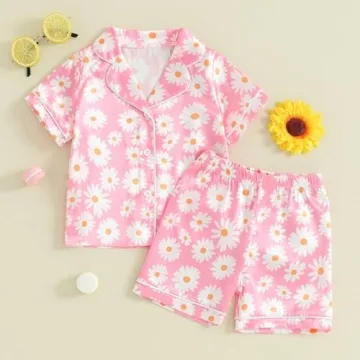 Buy Kids Baby Girls Silk Pajamas Set High Quality Floral Design