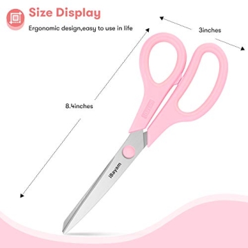 Buy iBayam 8" All Purpose Scissors 3-Pack for Crafting