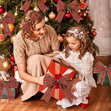 Gingham Ribbon Wired Edge Plaid Ribbon Buffalo Checked Cambridge Wired for Christmas DIY Craft Festi...