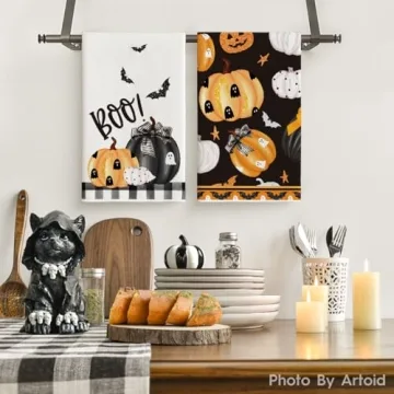 Cute Halloween Kitchen Towels Set of 4 by Artoid Mode