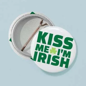 Kiss Me I'm Irish 1" Round Mini Button for St. Patrick's Day