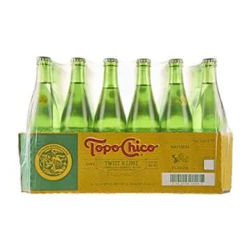 Topo Chico Lime Sparkling Mineral Water - 24 Glass Bottles