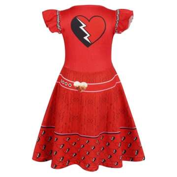 Sukyfecde Descendants Rise Red Costume Princess Dresses for Toddler Girls Halloween Costumes Birthda...