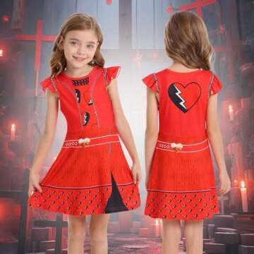 Descendants Rise Red Costume Dress for Girls Ages 3-10