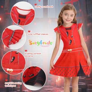 Descendants Rise Red Costume Dress for Girls Ages 3-10