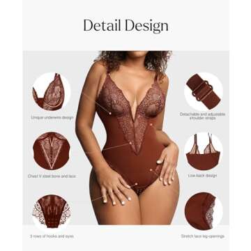 Popilush Shapewear Bodysuit for Women - Effective Tummy Control