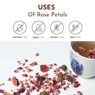 Organic Way Rose Petals Dried (Rosa Centifolia) - Pure, Edible & Fragrant for Tea | Organic & Kosher Certified | Raw, Vegan, Non GMO & Gluten Free | USDA Certified | Origin - India (1/2LBS / 8Oz)