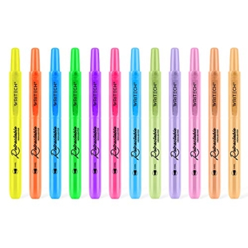 WRITECH Retractable Highlighters Assorted Colors: Chisel Tip Click Aesthetic Highlighter Marker Pens...