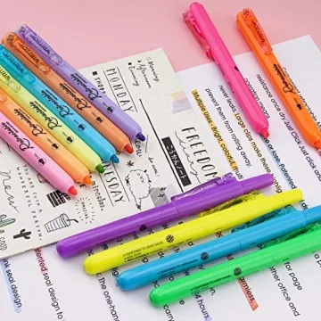 Colorful WRITECH Retractable Highlighters - No Bleed & Easy Use