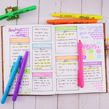 Colorful WRITECH Retractable Highlighters - No Bleed & Easy Use