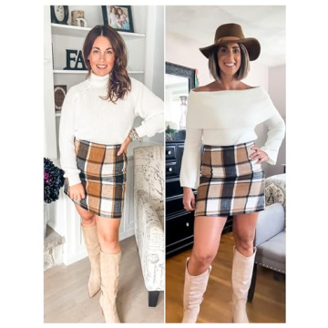 UANEO Stylish Women's Plaid Mini Skirt for Fall