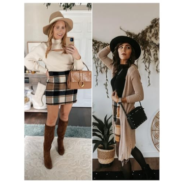 UANEO Stylish Women's Plaid Mini Skirt for Fall